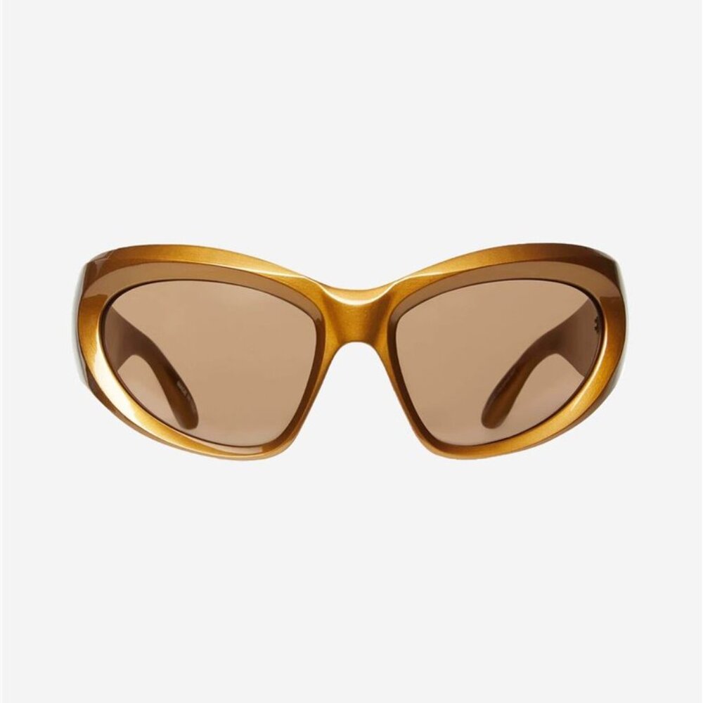 NEW BALENCIAGA CAT EYE SUNGLASSES BALENCIAGA BB0228S 004 GOLD BROWN EYEWEAR - Picture 2 of 5